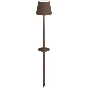 zafferano Ai Lati Poldina LED-Lampe mit cortenfarbenem Erdspieß, tragb...