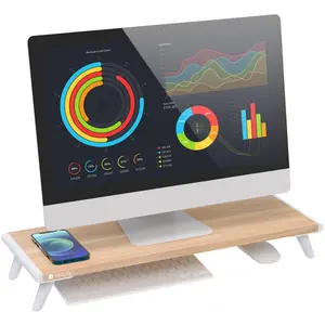 Techly Monitorständer Riser, Naturholz, Monitor Erhöhung, Braun, Weiss, Beige günstig