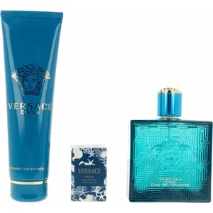 Edt Spray 100ml/Bath & Shower Gel 150ml/Edt 5ml Versace Eros Pour Homme Giftset