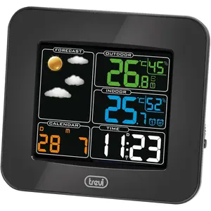 Trevi Wetterstation ME3165RC + externer (ME3165RC) Sensor, Wetterstation, Schwarz