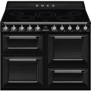 Smeg TR4110IBL2, freistehender Herd, Schwarz, Knöpfe, Edelstahl, Front... günstig