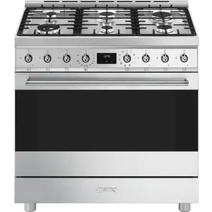 Smeg C9gmx2 90 Cm Gasherd Mit Backofen 6 Brennern günstig