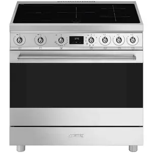 Smeg C9imx2 Induction 90 Cm Glaskeramik-küche Mit Backofen 5 Brennern günstig