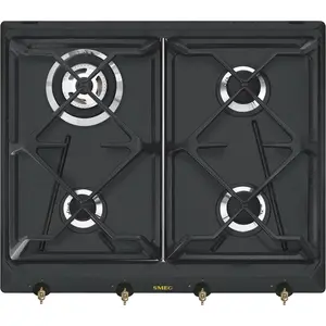 Smeg SRV864AOGH Einbau-Gaskochfeld, anthrazit, 4 Brenner