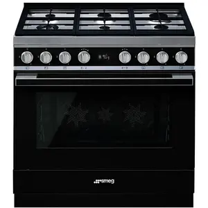 Smeg Portofino Cpf9gpbl Gasherd Mit Backofen 6 Brennern günstig