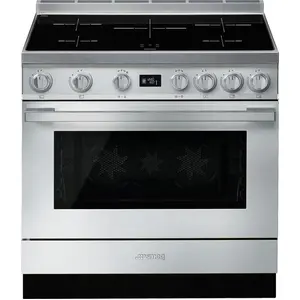 Smeg Portofino Cpf9ipx Glaskeramik-küche Mit Backofen 5 Brennern Silbe... günstig