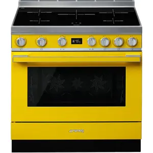 Smeg Elektroherd Portofino CPF9IPYW 90 cm Gelb günstig