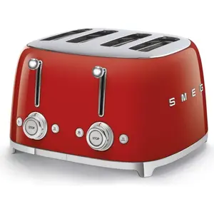 Smeg Toaster TSF03RDEU, 4 kurze Schlitze, 3000 W