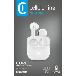 Cellularline Core, True Wireless Stereo (TWS), Anrufe/Musik, 103 g, Ko...