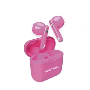Neonfarbene TWS-Ohrhörer, Rosa In-Ear Kopfhörer