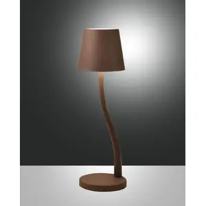 Fabas Luce LED Außen-Akku Tischleuchte Judy Ø110mm 3W Warmweiß IP54 Ro...