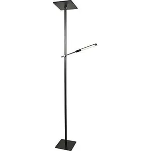 Ideal - Schwarze LED-Stehleuchte aus Metall H.180 cm Fabas Luce - 2 Lichter mit 40 W und 8 W mit integrierter LED 3000 K günstig