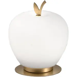 Wendy Tischleuchte, 8 W integrierte LED, 3000 K, Weiß und Messing satiniert, Touch-Dimmer, mundgeblasenes Glas - elegantes Design günstig
