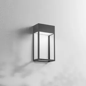 LED-Außenwandleuchte Edo, dunkgelgrau, Metall, 30 cm, IP65
