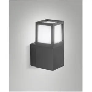 Fabas Luce, Gartenbeleuchtung, SMUK DARK GREY E27 Wandleuchte Dunkel G...