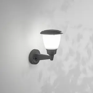Außenwandlampe Thiago, dunkelgrau, Metall, 20 cm, E27, IP54