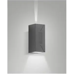 Fabas Luce, Gartenbeleuchtung, LULY DARK GREY LED Wandleuchte 6W warmw...