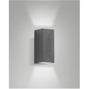 Fabas Luce, Gartenbeleuchtung, LULY DARK GREY LED Wandleuchte 6W warmw...