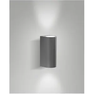 Fabas Luce, Gartenbeleuchtung, HELI DARK GREY LED Wandleuchte 6W warmw...