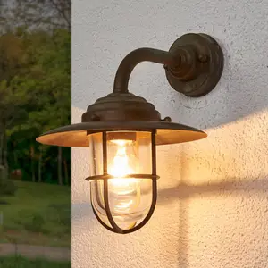 Außenwandleuchte Antique mit Gitter, Glas klar