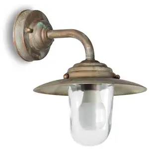 Außenwandlampe Chalet Höhe 26cm messing antik/klar