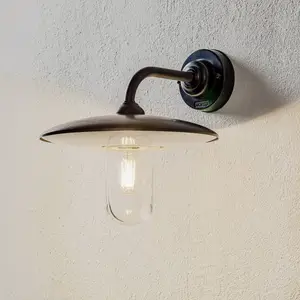 Außenwandleuchte Golfo Messing brüniert, Glas klar