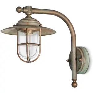 Wandleuchte Bruno im Antik-Design, 32 cm, messing