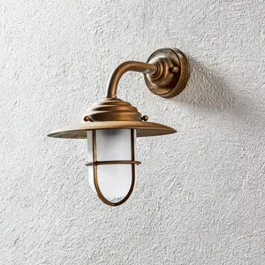 Außenwandleuchte Antique mit Gitter, Glas matt