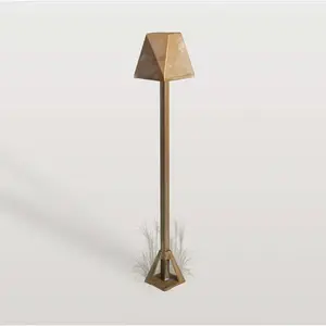 LED-Sockelleuchte Silva Edge, Höhe 50 cm, messing antik