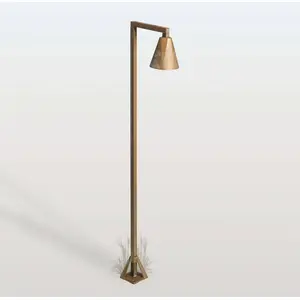 LED-Wegeleuchte Silva Disk, 100 x 19 cm, messing antik