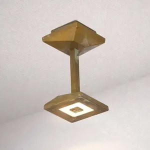 LED-Außendeckenleuchte Aura Edge, Höhe 20 cm, messing antik