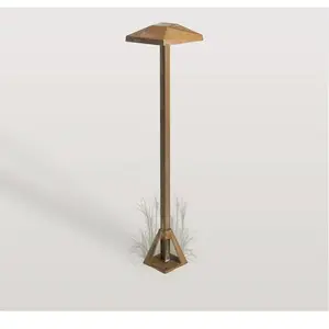LED-Sockelleuchte Aura Edge, Höhe 50 cm, messing antik