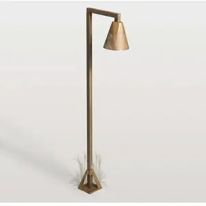 LED-Wegeleuchte Silva Disk, 80 x 19 cm, messing antik