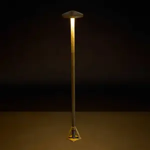 LED-Wegeleuchte Aura Disk, Höhe 80 cm, messing antik, IP65