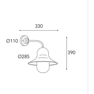 Außenwandlampe Campanula 2090 Messing antik Tiefe 33 cm IP44