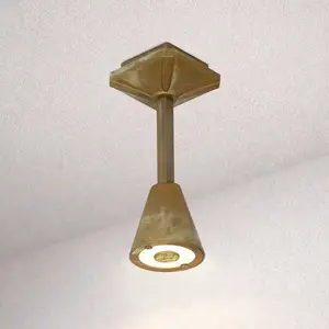 LED-Außendeckenleuchte Silva Disk, Höhe 26 cm, messing antik