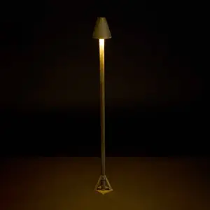 LED-Wegeleuchte Silva Disk, Höhe 80 cm, messing antik, IP65