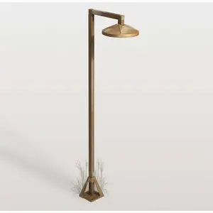 LED-Wegeleuchte Aura Disk, 80 cm x 19,5 cm, messing antik