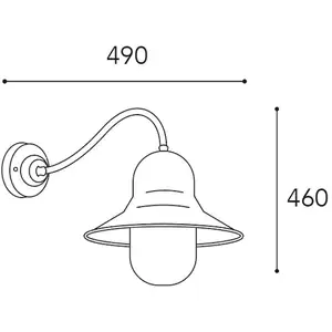 Außenwandlampe Campanula 2093 Messing antik Tiefe 49 cm IP44