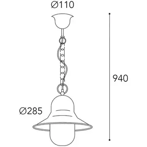 Außenhängelampe Campanula 2094, Messing antik, Ø 29 cm, IP44