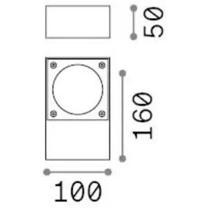 Ideal Lux Außenwandlampe Sirio anthrazit Breite 10 cm Metall