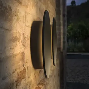 Ideal Lux LED-Außenwandlampe Punto schwarz Ø 30 cm