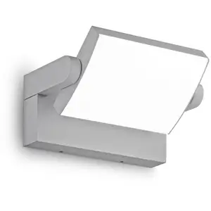 Ideal Lux LED-Außenwandleuchte Swipe, grau, IP54, 3.000 K