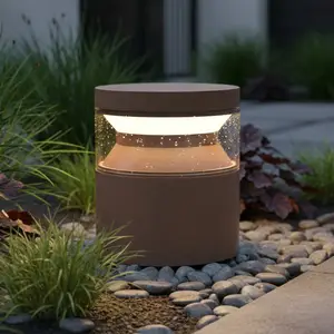 Ideal Lux LED-Sockelleuchte Boeing, kaffeebraun, Höhe 15 cm
