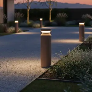 Ideal Lux LED-Sockelleuchte Boeing, kaffeebraun, Höhe 40 cm
