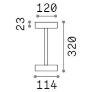 Ideal Lux 347868 TOFFEE Outdoor-Tischleuchte mit Touch-Bedienung, 320 ...
