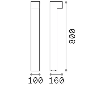 Ideal Lux LED-Wegelampe Sirio, grau, Höhe 80 cm, Metall