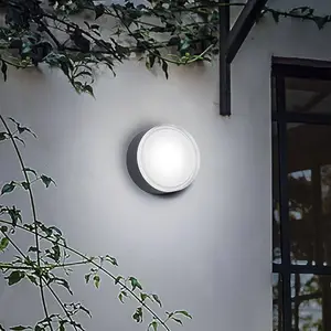 Ideal Lux Außenwandleuchte Urano anthrazit Aluminium Ø 16 cm