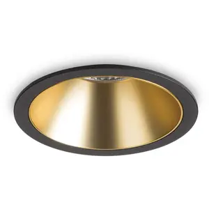 Ideal Lux LED-Einbaustrahler, rund, schwarz/gold, 192345, 11 W, 850 lm...