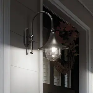 Ideal Lux Außenwandlampe Cima, anthrazit, Metall, Höhe 46 cm